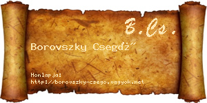 Borovszky Csegő névjegykártya